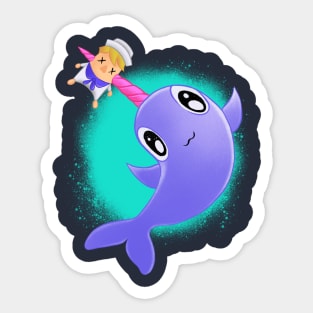 Sailor-Killing Friendly Narwhal Sticker